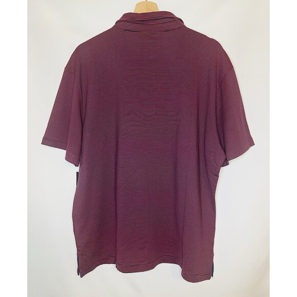 01.Algo Red Striped Short‎ Sleeve UPF 40 Quick Dry Polo Shirt Men's XL-SH NWT - Picture 2 of 7